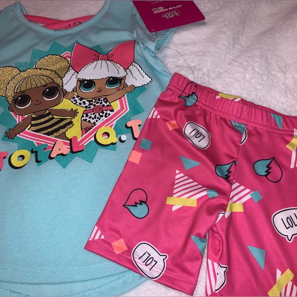 Girls size 4 two piece shirt set. LOL SURPRISE brand. Says TOTAL Q.T. On front - Picture 1 of 17